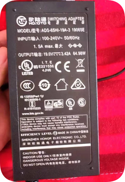 *Brand NEW* 19V 3.42A Compatible with HOIOTO (Huntkey) Laptop Charger Model ADS-65LSI-19